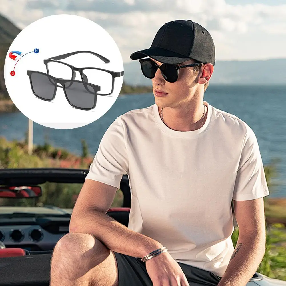 6 In 1 Custom Men Women Polarization Optical Magnetic Sunglasses Clip Clip Sun On Glasses Clip Frame Magnet On Sunglasses L6L3