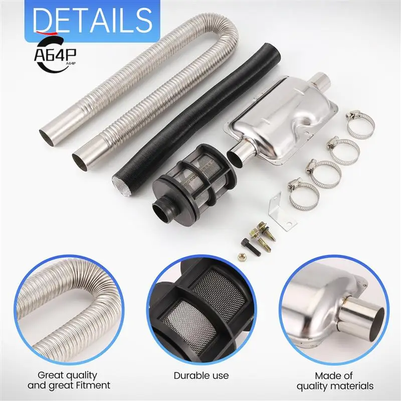 

A64P-Diesel-Parking Heater 24Mm Exhaust-Silencer 25Mm Filter Exhaust Air Intake Pipe Hose Line For Eberspacher