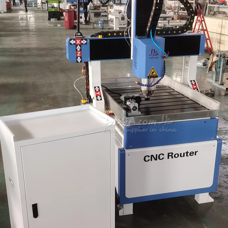LY 6090 Vertical Carving Machine 5.5KW CNC Router Engraver XYZ Axis Travel 600*900*270mm MACH3-USB System High Precision