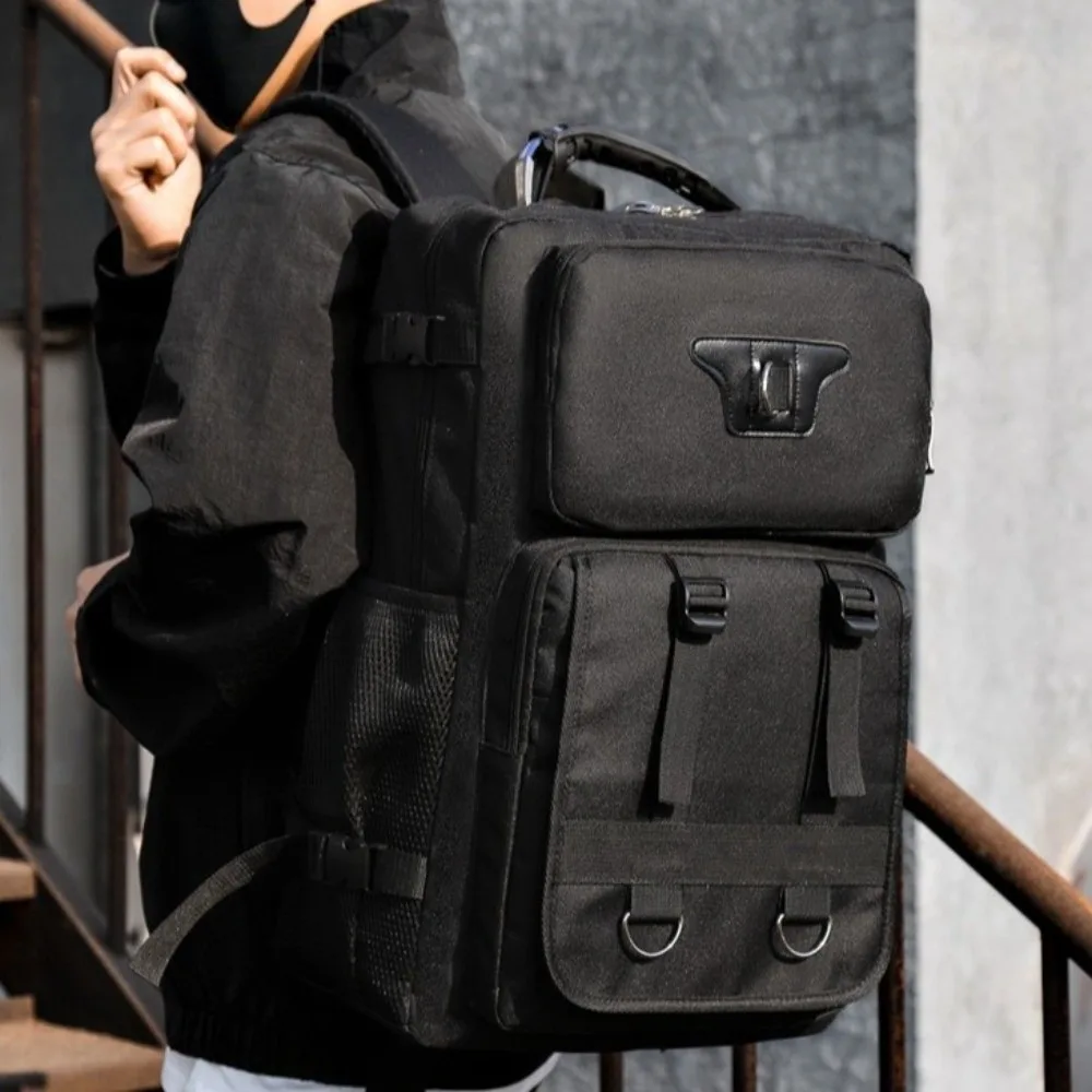 

Laptop Bag 60L Men's Backpack Waterproof Large Capacity Travel Backpack Wear-resistant Multi Buckle Commuting Bag Camping