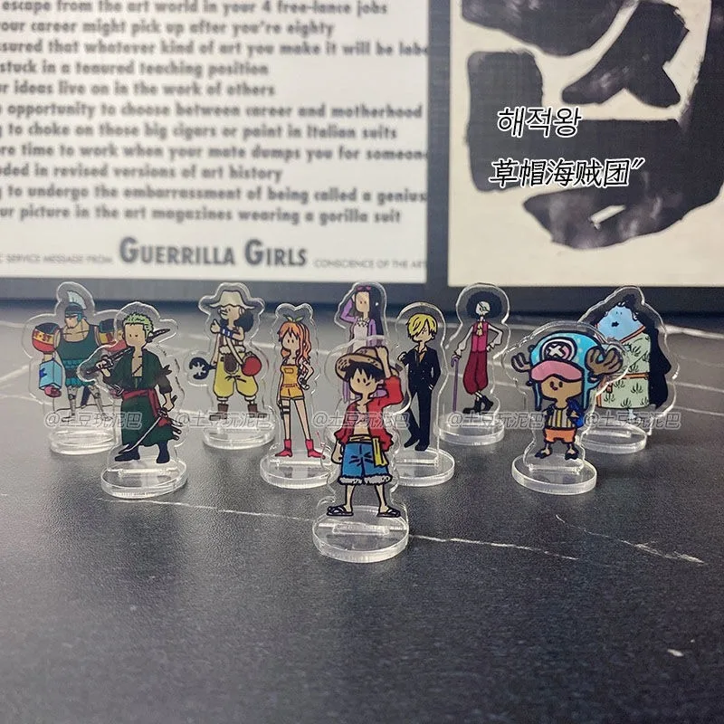 10 Stuks Een Stuk Luffy Acryl Staande Bord Anime Figuur Stand Desktop Ornament Kawaii Chopper Plastic Plaat Model Decoratie
