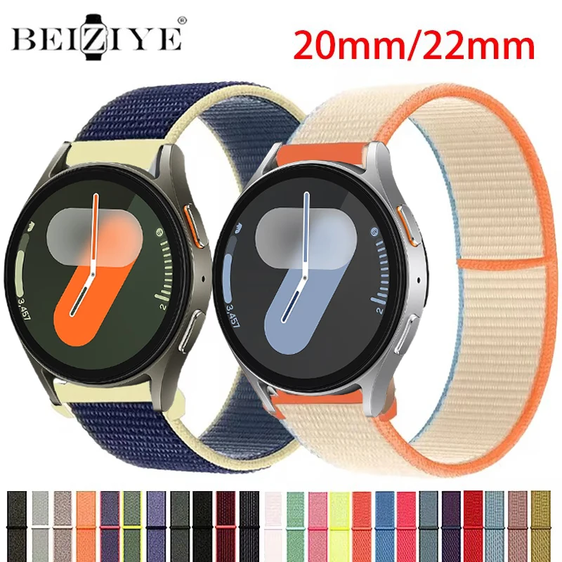 20mm 22mm Nylon Strap for Samsung Galaxy Watch 7/6/5/4/3 Active2 Gear S3 Band for Amazfit Bip/gts/Huawei Watch GT4/3/2e/2 Straps