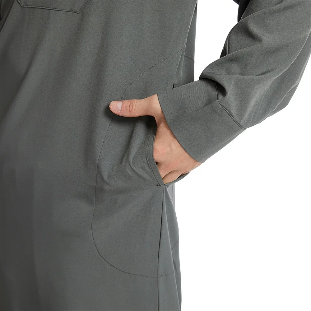 Uomini musulmani Jubba Thobe Abbigliamento islamico Kimono Manica lunga Abito Turchia Musulim Indossare Turchia Vestiti Thobe per uomo Abaya Abito Eid