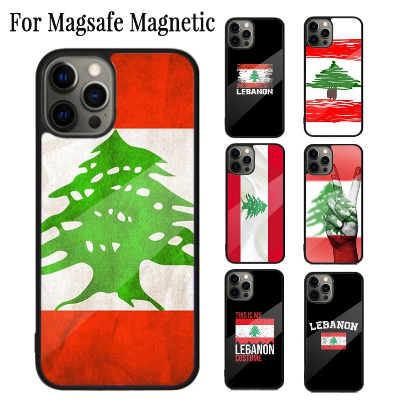 Lebanese Lebanon Flag Magnetic Phone Case Coque For iPhone 16 15 14 Plus 13 12 Mini 11 Pro Max Magsafe Wireless Charging Cover