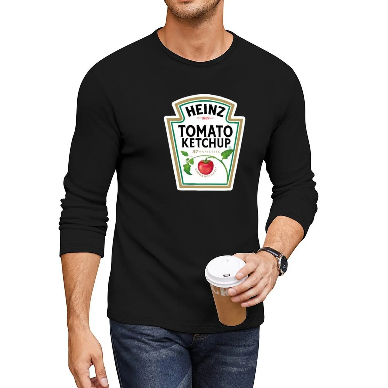 HEINZS KETCHUP Langes T-Shirt Vintage-Kleidung, lustige T-Shirts, Sportfan-T-Shirts, Jungen-T-Shirts, Herren-T-Shirts, lässig, stilvoll
