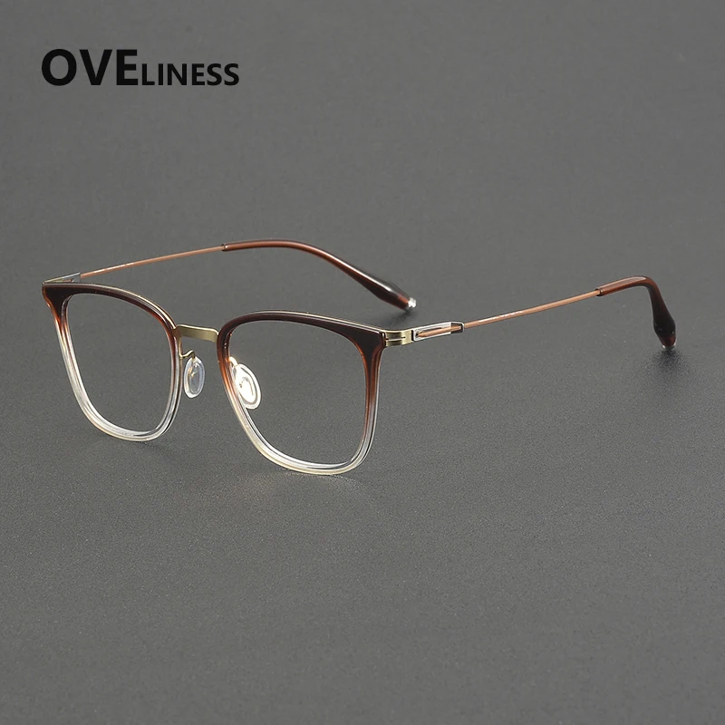 

Acetate Titanium Glasses Frame Men Fashion Brand Design Retro Vintage Eyeglasses Women Japanese Ultralight Eyewear spectacles