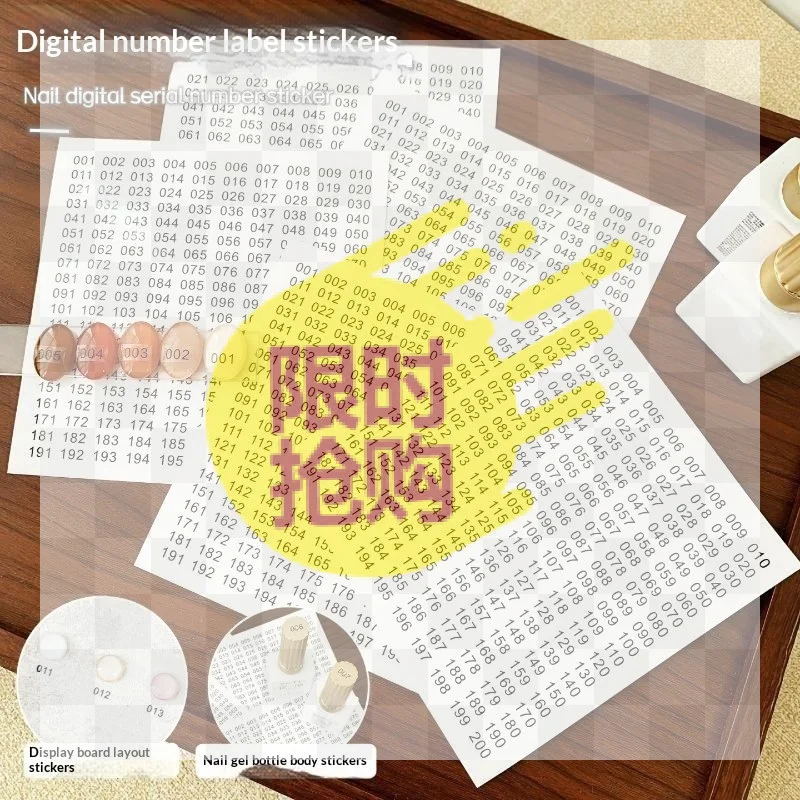 1-200 Waterproof Transparent Number Sticker Label For Nail Polish Color Gel Varnish Marking Digital Label Sticker Manicure Tool