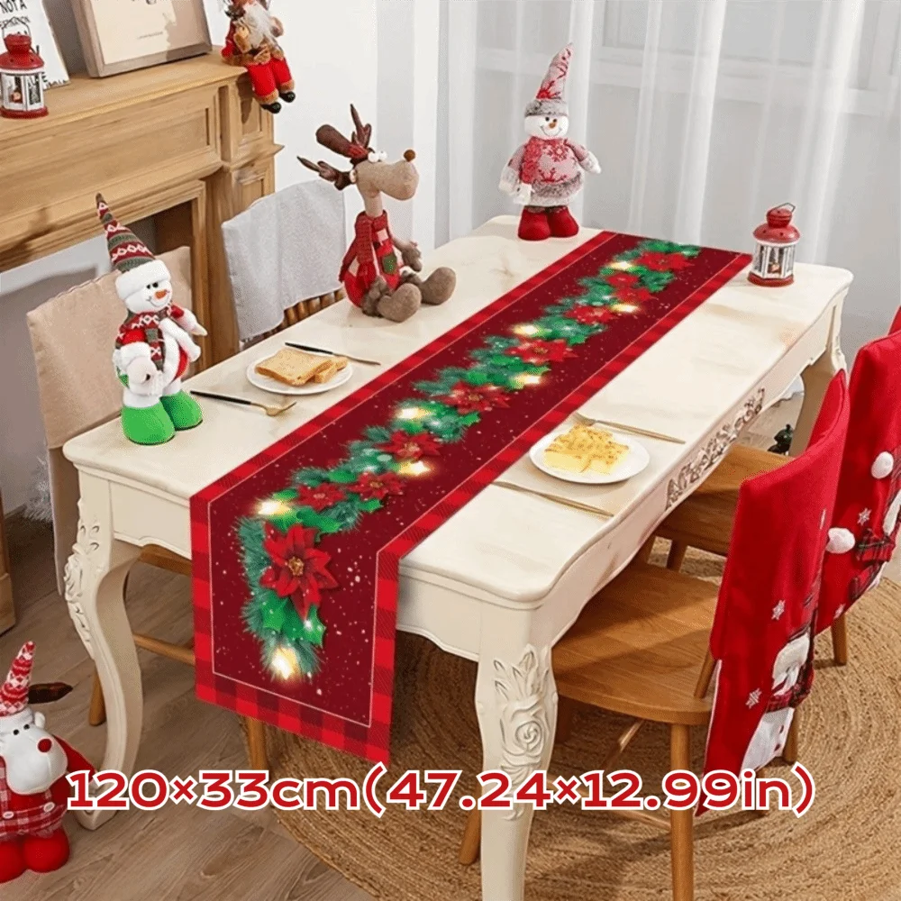New Year Christmas Table Runner Snowman Elk Xmas Table Flag Cover Navidad Gift Santa Claus Merry Christmas Decorations
