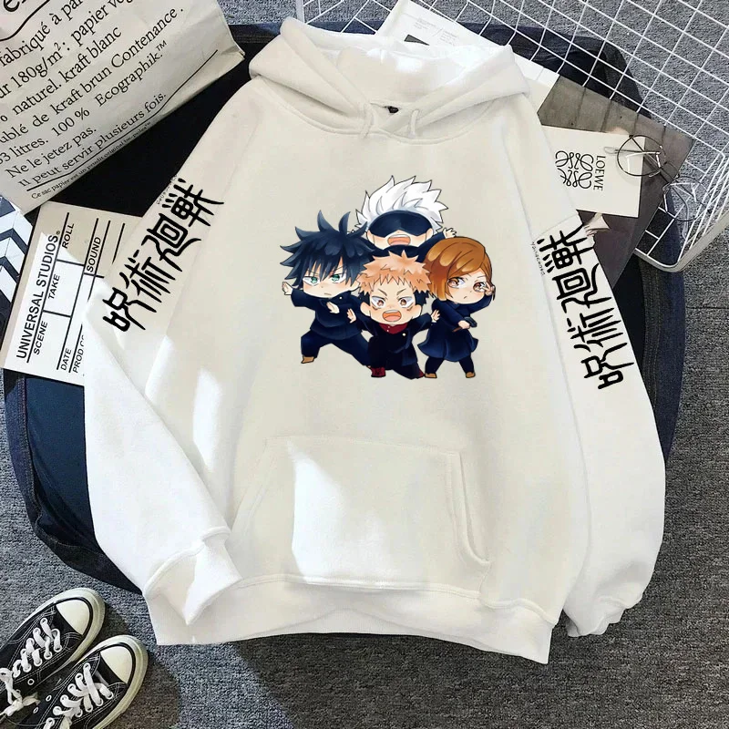 Jujutsu-kaisens erkek giysileri Hoodie Anime Satoru Gojoes erkek giyim Haikyuu Y2k giysileri uzun kollu tişörtü kapüşonlu gömlek