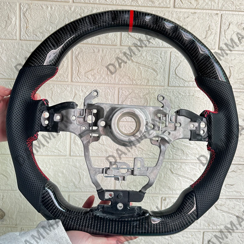 Real Carbon Fiber Car Steering Wheel For Toyota GR Yaris 2020 2021 2022 2023 2024 Corolla Leather Steering Wheel Car Accessories