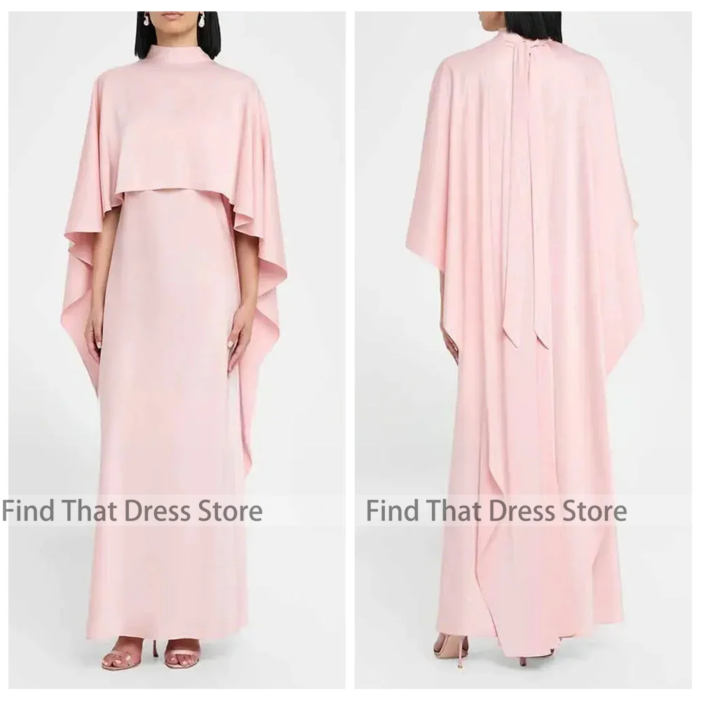 

Выполненное на заказ платье для выпускного вечера, современное прямое сексуальное драпированное платье длиной до пола, свадебное вечернее платье с высоким воротом и накидкой