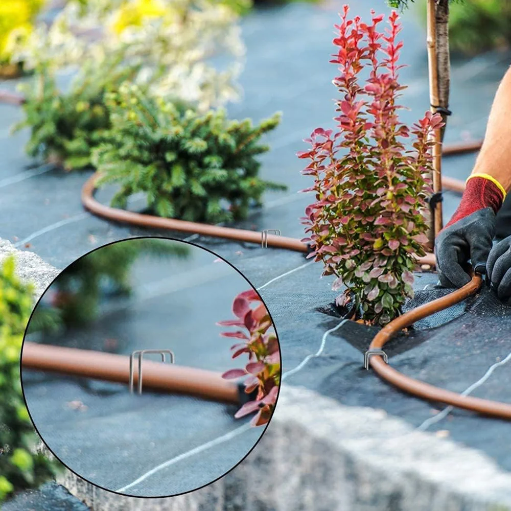 Garten pfähle verzinkte Landschaft Heftklammern U-Typ Rasen Heftklammern für künstliches Gras Rost Beweis Sod Pins Stakes