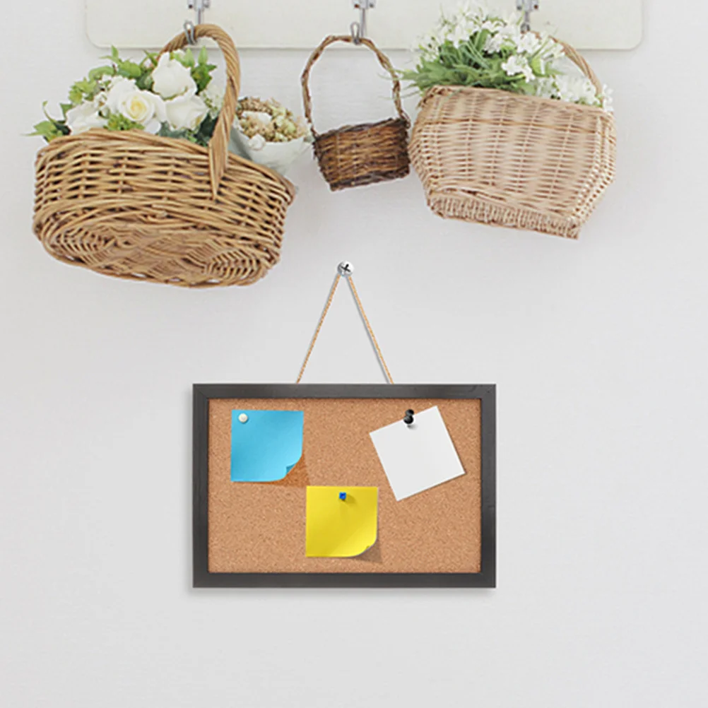 Framed Wood Bulletin Board Hanging Photo Wall Display Decorative Message Board for Office Home Memory Pictures