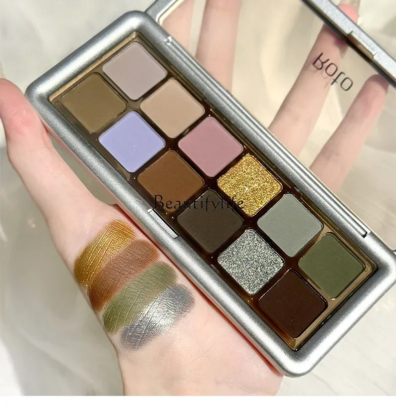 

Low Saturation Gray Powder Cement Plate Eye Shadow Plate Earth Color Shimmer Matte Smoky Makeup