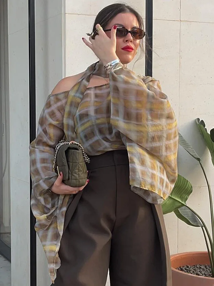 

HH женский клетчатый комплект с юбкой, шарф, плащ, украшение, винтажный топ + летняя повседневная плиссированная юбка-миди трапециевидной формы с высокой талией и боковой молнией