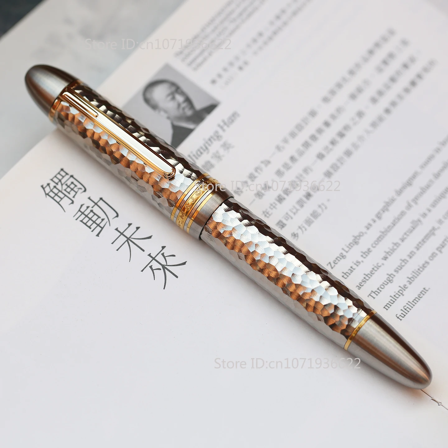 قسط MAJOHN Ti-P141 NO.8 F بنك الاستثمار القومي سبائك التيتانيوم المكبس قلم حبر مطرقة معدنية نمط نسخة قلم حبر الكتابة هدية القلم