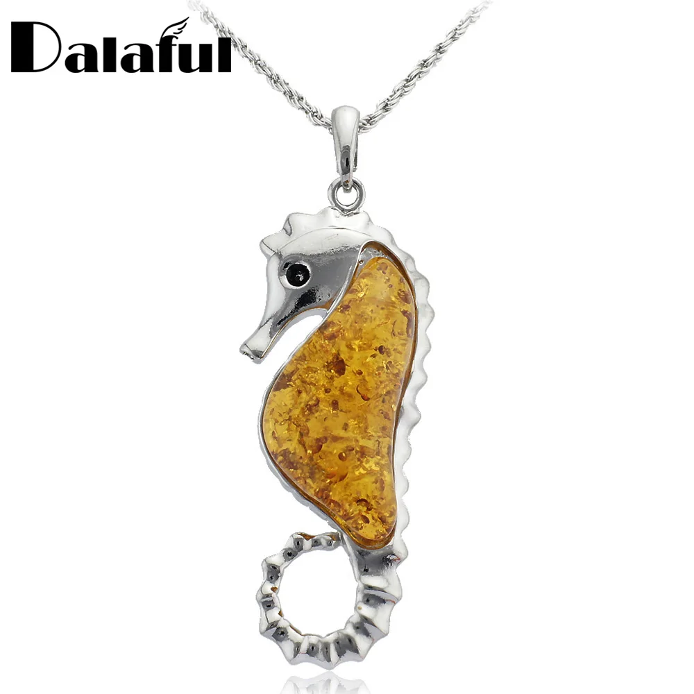 Baltic Simulated Synthetic Charm Lovely hippocampus hippocampal Necklaces & Beautiful Pendants Necklace For Women X025