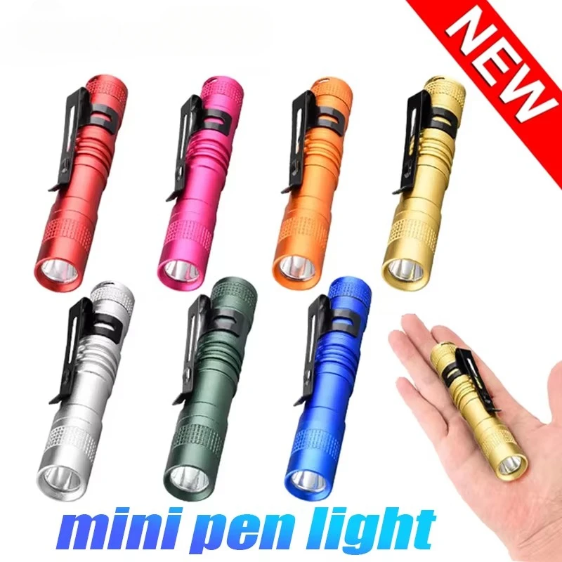 Mini Small Penlight Led Flashlight Portable Tactical Torch Medical Pen Clip Light Repair Work Light Walking Camping Lanterns