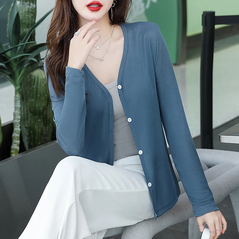 

Sunscreen Women's Small Shawl for Summer 2025 New Thin Style with Long Sleeves and Versatile Tennis Cardigan Short Chiffon Shirt