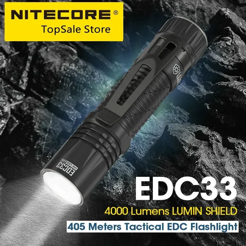 NITECORE EDC33 EDC Tactical Flashlight USB-C Rechargeable Torch Light 450 Meter UHi 20 Max,Built in 4000mAh 18650 Li-ion Battery