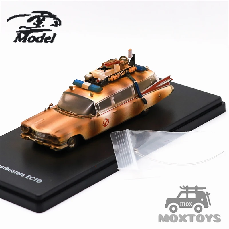 YS Model 1:64 Miller-Meteor 1959 ECTO-1 Ghostbusters Dirty version limited499 Diecast Model Car