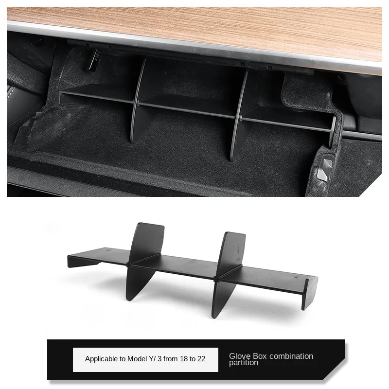 Car Glove Box Organizer Compatible with 2016-2021 Tesla Model 3 Model Y Glove Compartment Organizer Center Console Storage Tray