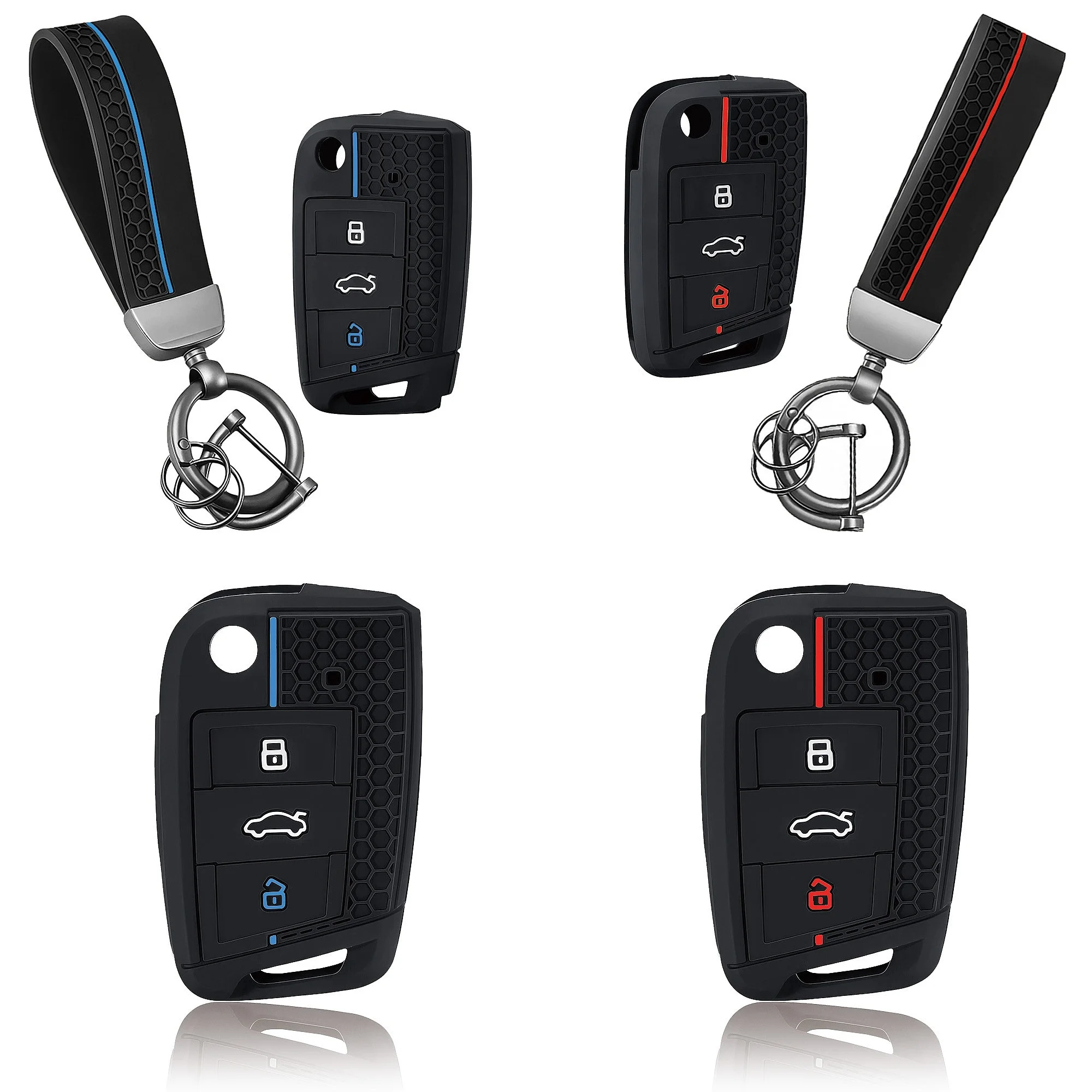 Key Fob Cover For VW Golf7 GTI Polo TCross TRoc Touran Tiguan Octavia Kodiaq Ibiza Leon Ateca