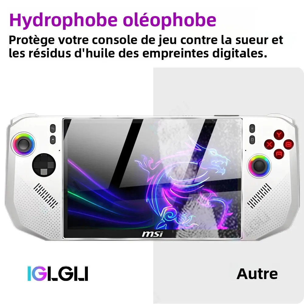 Image 3: Protecteur d'écran en verre trempé 9H pour MSI CLAW A8 BZ2EM, Film de protection HD anti-rayures, accessoires pour Console de jeu portable