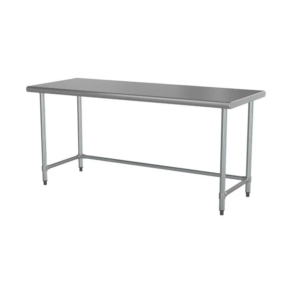 

18-Gauge 430 Stainless Steel Open Base Work Table, 30x72, Ideal for Commercial Kitchens, Restaurants, and Cafes