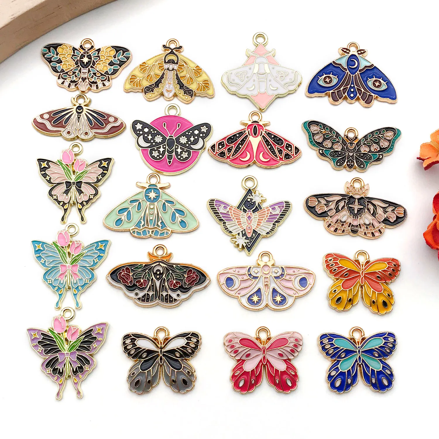 Bohemian Style Butterfly Charms, Enamel Alloy DIY Jewelry Findings for Keychains, Earrings, Bracelets & Necklaces.