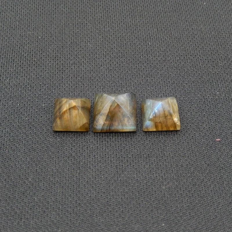 

Натуральный лабрадорит, квадратная пирамида, кабошон, набор полированных радужных драгоценных камней для изготовления ювелирных изделий своими руками, 12x12x7 мм-3,7 г