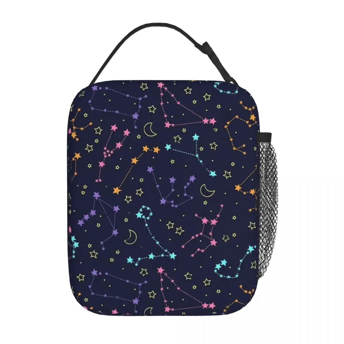 Space Galaxy Lunch Bag For Children Night Star And Moon Lunch Box Outdoor Picnic Convenient Tote Food Bags Oxford Cooler Bag