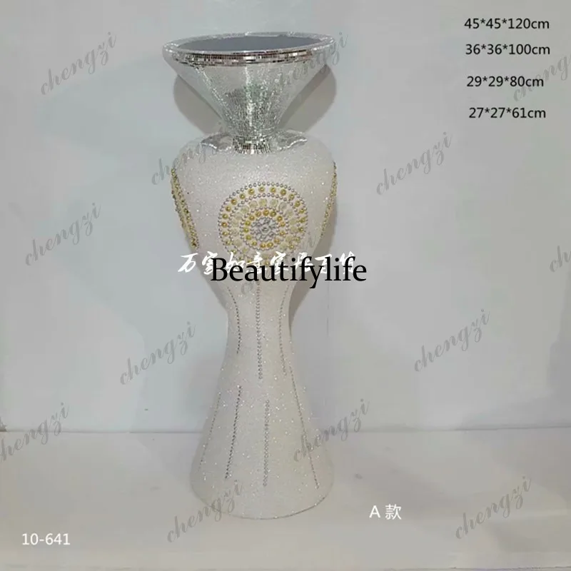 A95 sandstone white pearl simple floor vase fiberglass flower ware decorative ornament