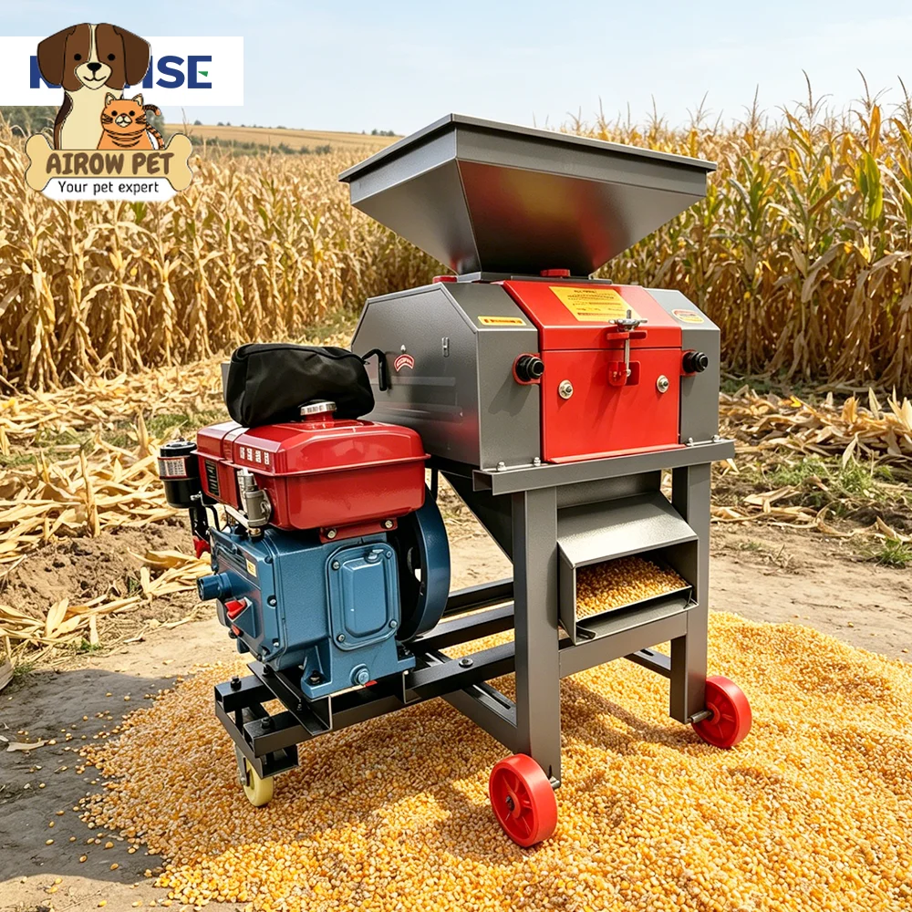 AIROW Diesel Grain Cracking Machine with Adjustable Roller for High Output Feed Ingredient Processing at Farms