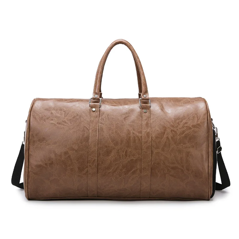 Leather Travel Bag Large Duffle Independent Big Fitness Bags Handbag Bag Luggage Shoulder Bag Black Men Fashion Zipper Pu