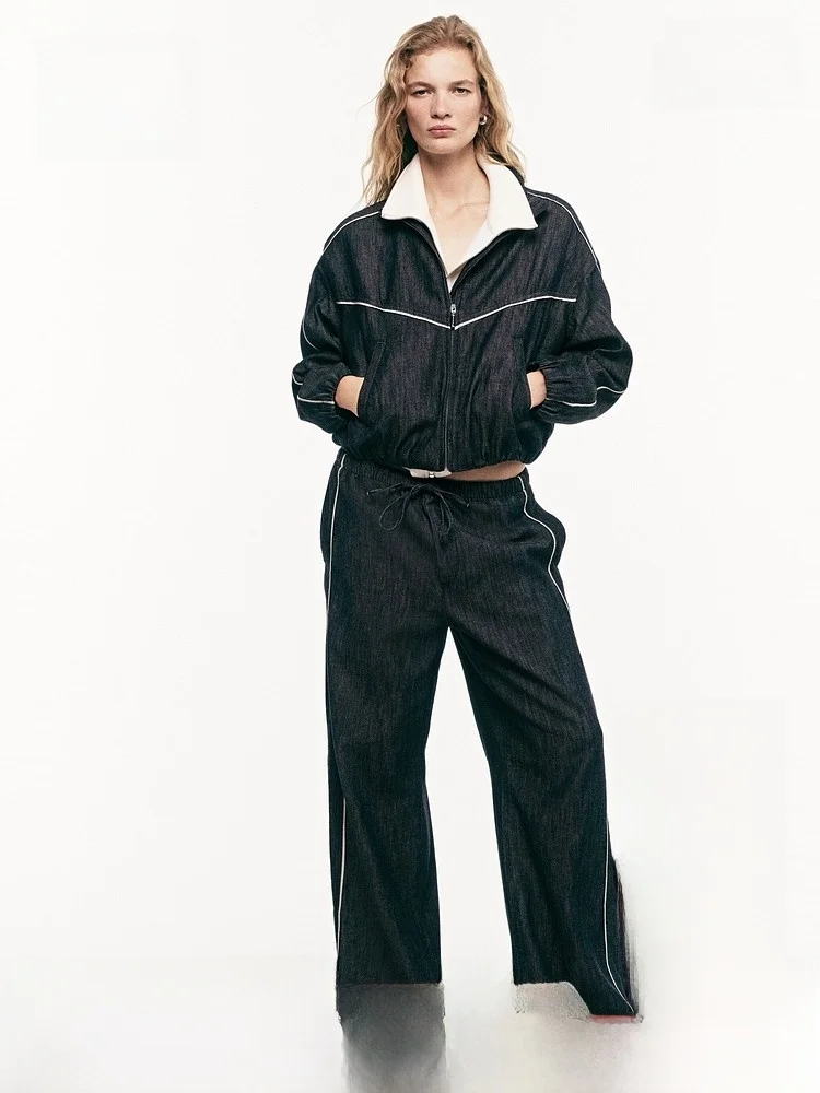 

Новые весенние женские свободные джинсовые брюки с высокой талией, хлопковые повседневные женские брюки Faion H & M 3203