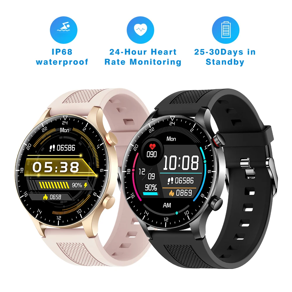 Men Smart Watch IP68 Waterproof Sports Fitness Watch Tracker Heart Rate Monitor Clock BT5.0 Smartwatch Women For Android IOS