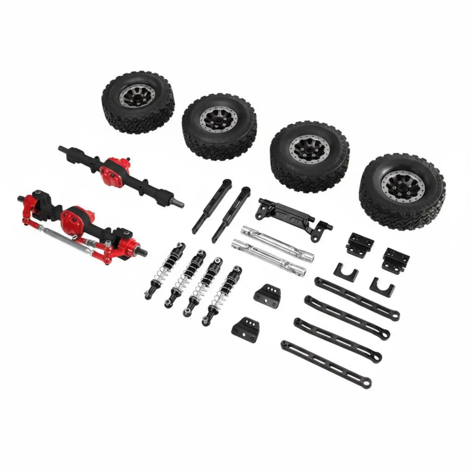 1/12 Scale Crawler Parts Adjustable Shocks RC Car Metal Upgrade Kit Heavy Duty Full Vehicle Chassis Parts Set for Rock Crawling,