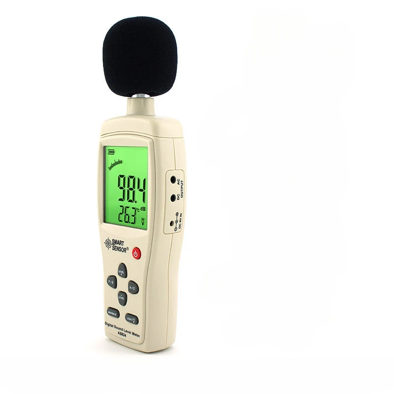 

AS824 Handheld Larger LCD Screen Display Digital Sound Level Meter Noise Decibel Meter 30~130 dB Noise Meter Audio Tester