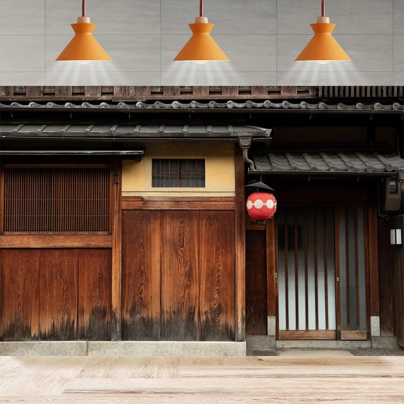 Japanese Old House Photography Backdrop Wooden Wall of Window Ancient Street Architecture Background Party Backdrop Wall Banner