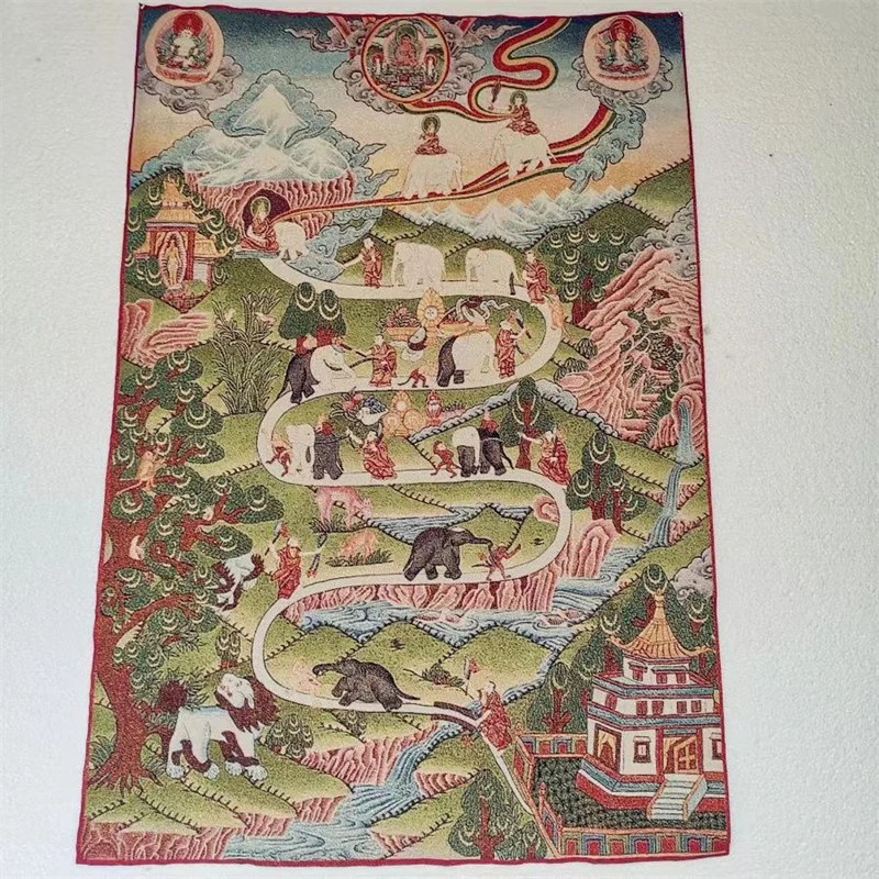 Thangka, Tantric Buddha, the way to becoming Buddha, exquisite home decoration, auspicious