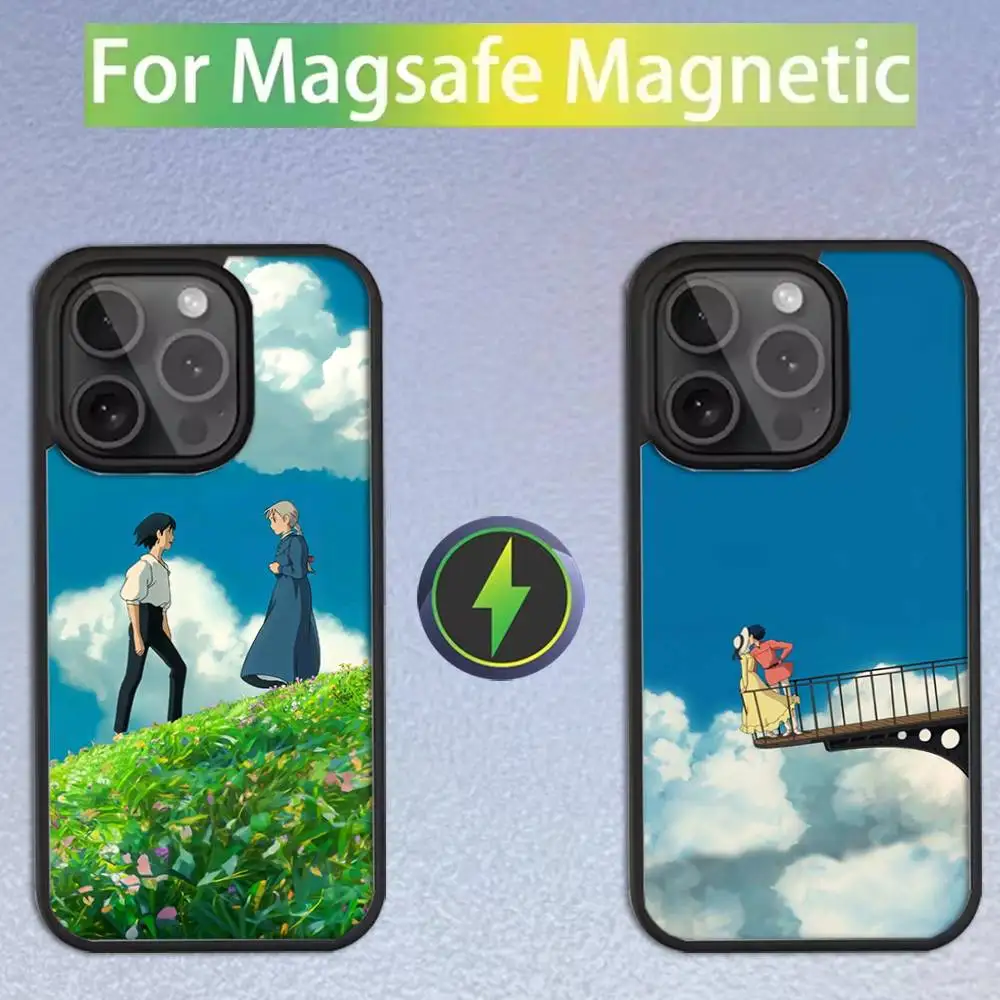 

H-Howl M-Moving C-Castle Phone Case For iPhone 16,15,14,13,12,11,Pro,Max,Plus,Mini,SE Magsafe Magnetic Wireless Charging