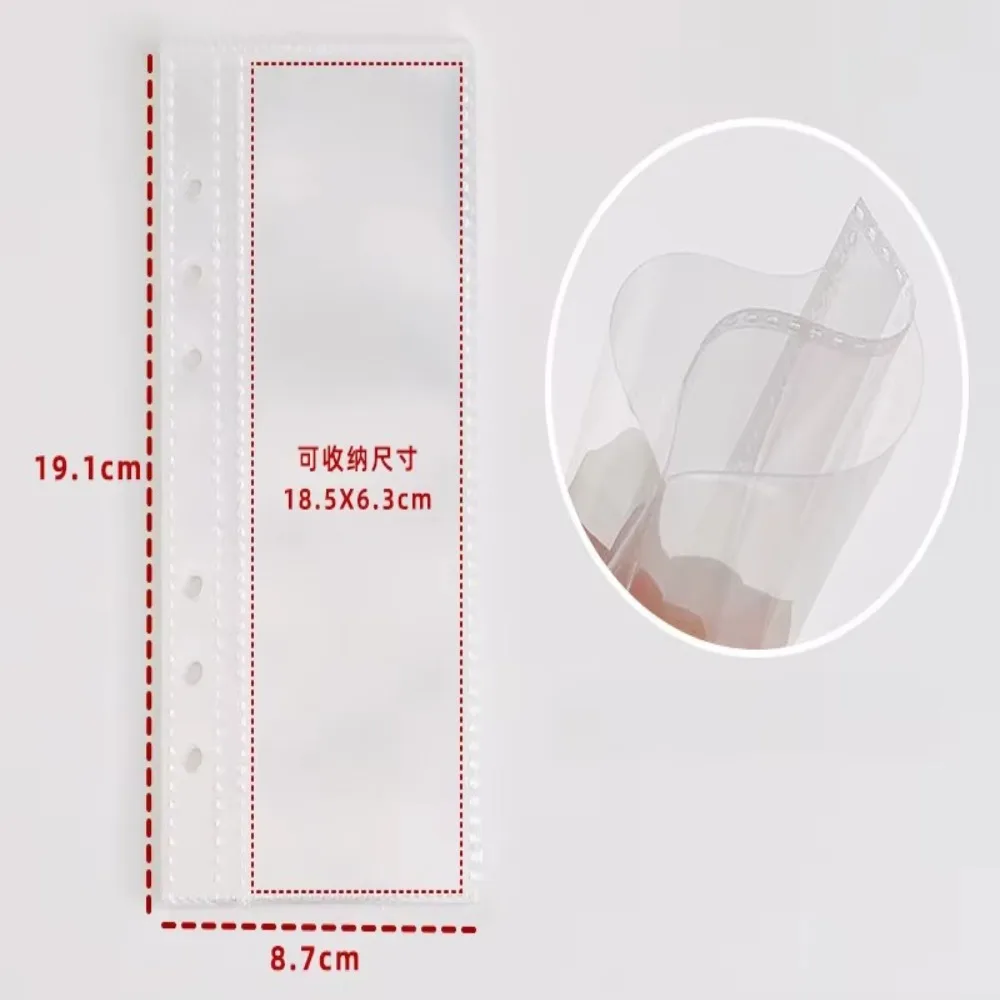 A6 Loose Leaf Cover Half Laser Transparent Double Buckle PVC Notebook Cover 6-Hole Narrow Detachable Design Flip Cover