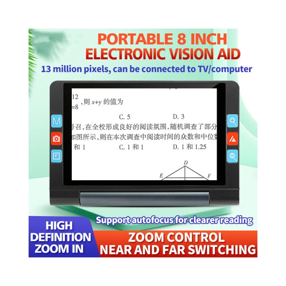 8 Inch Screen 26 Color Models Portable Digital Video Magnifiers Low Vision