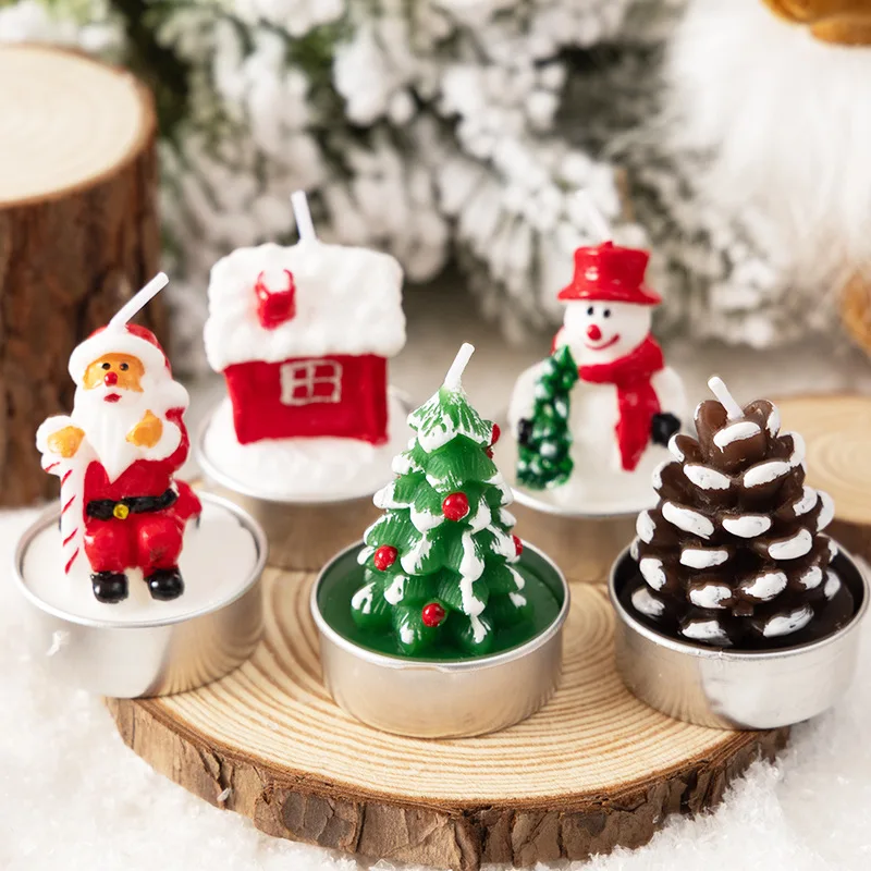 Christmas Candle Set Elderly Tree Snowman Christmas Eve Carnival Romantic Candle Light Small Wax Decoration