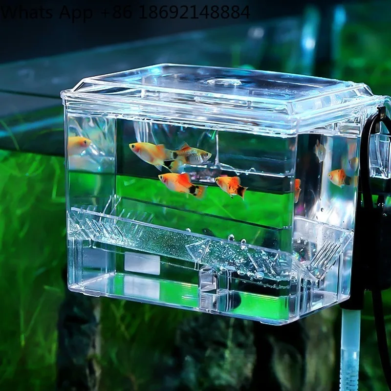 Fish tank external isolation hatching box, pneumatic electric isolation guppy breeding
