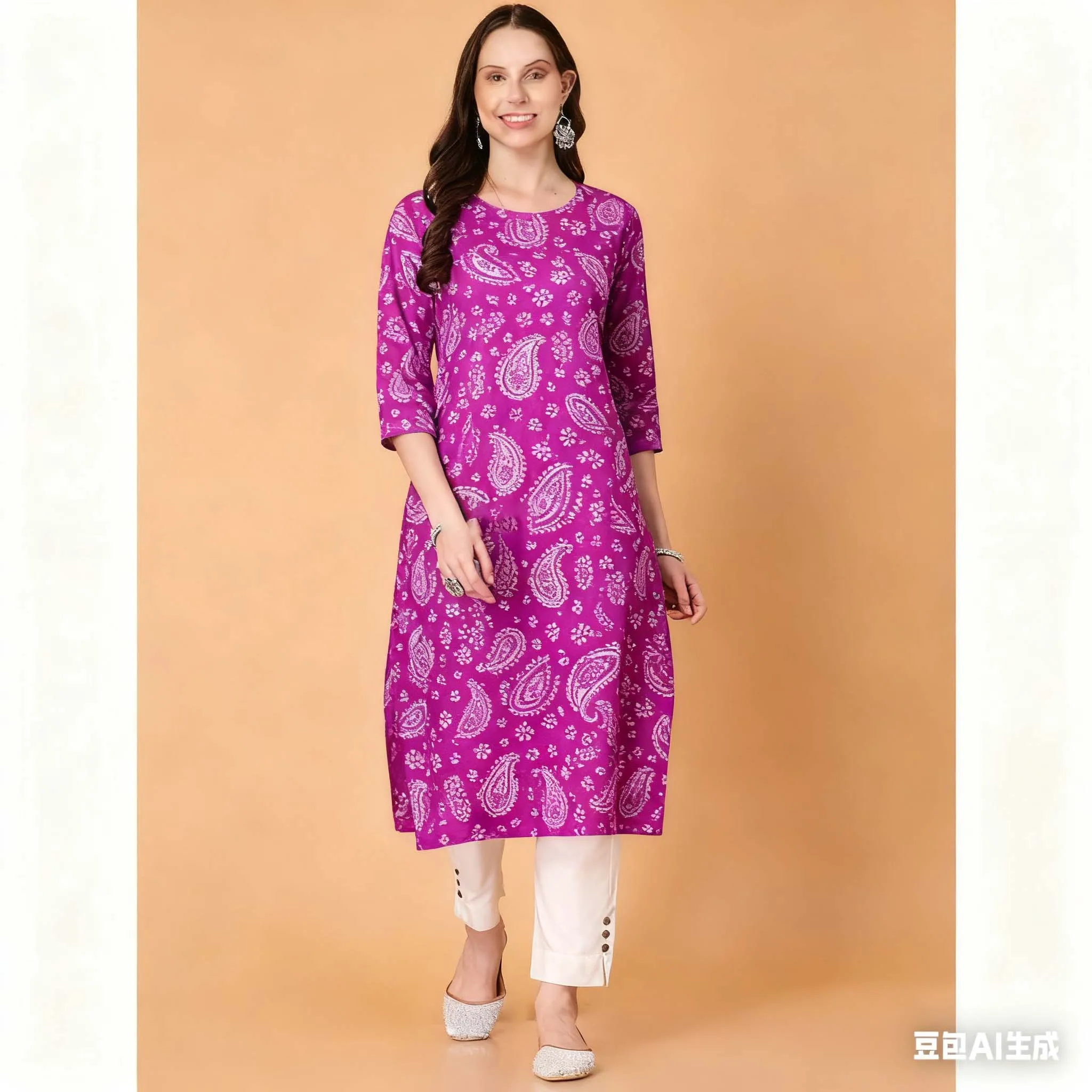 كورت كورت نسائي مسلم عصري ومريح مع زهور أنبوب مستقيم ونمط وطني Abito Donna Musulmana #5