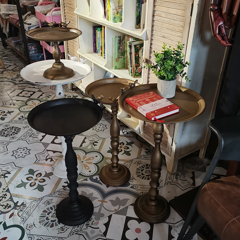 Mini Coffee Tables Designer Wrought Iron Creative Vintage Small Side Table Window Display Table End