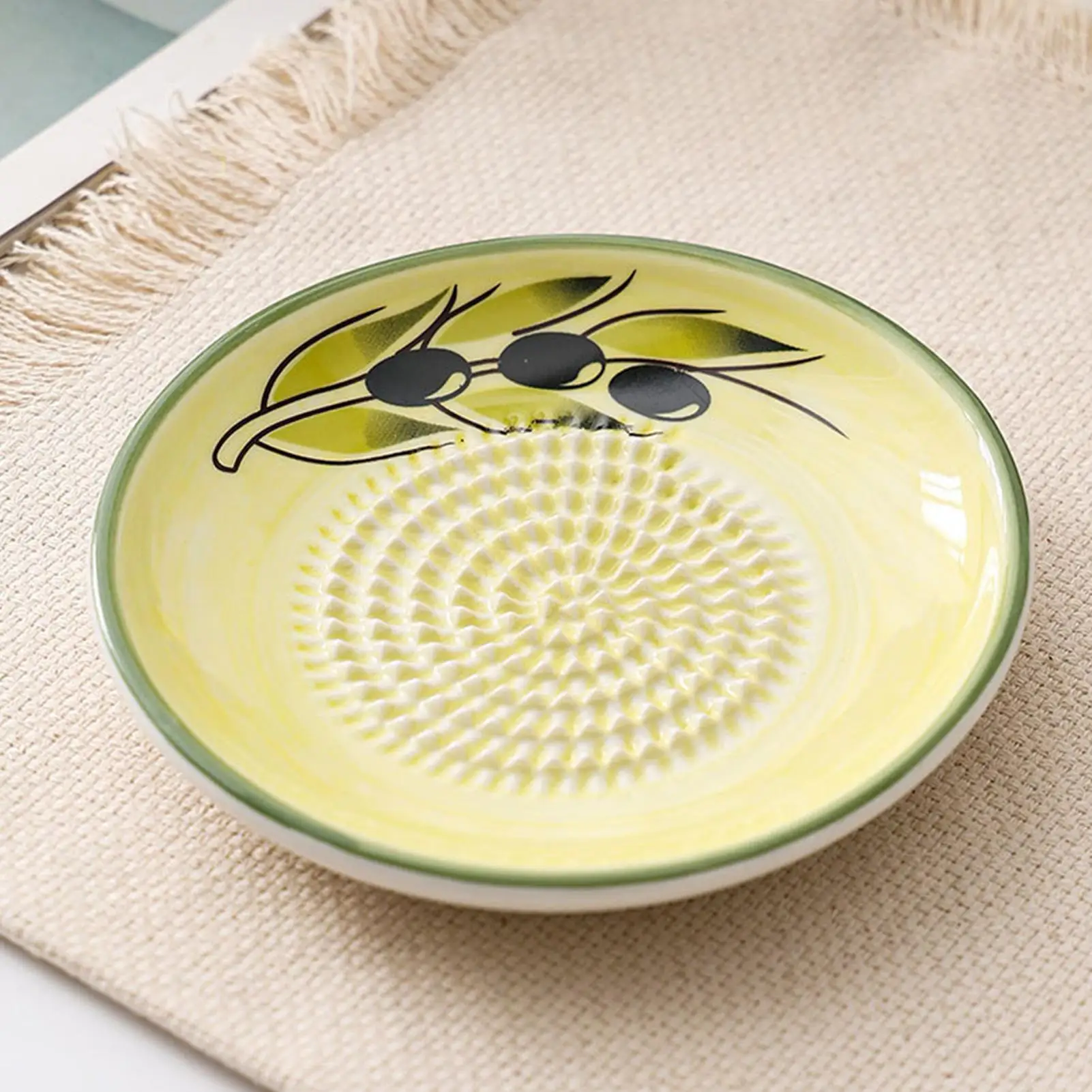 Manual Ceramic Dishwasher Safe Grater Plate Ginger Garlic Hand Mincer for Home Kitchen Camping Picnic BBQ