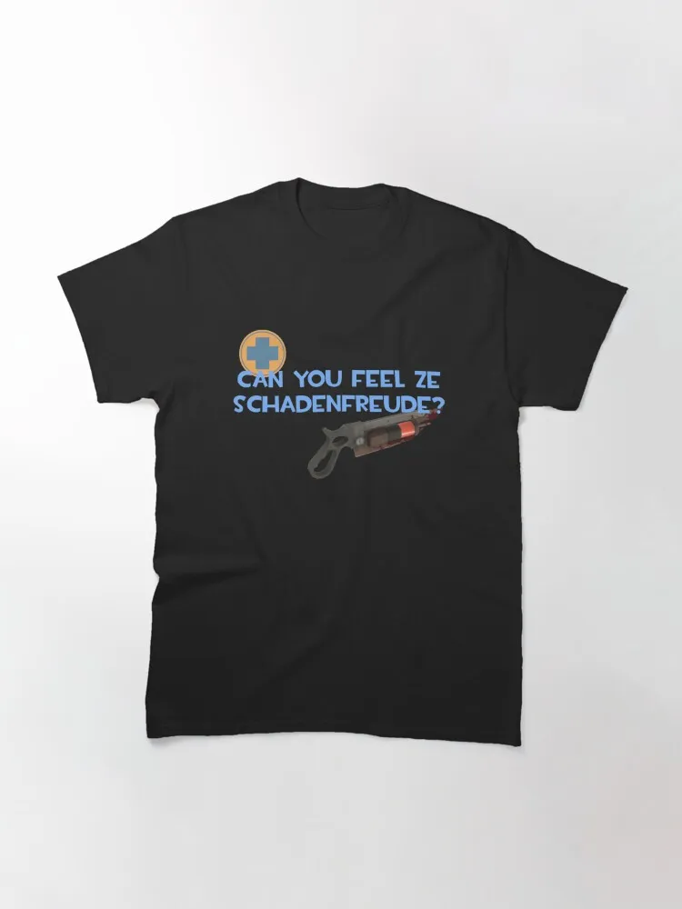 Team Fortress 2 TF2 Medic Can you feel ze Schadenfreude? Funny Medic Main Blue Text Classic T-Shirt